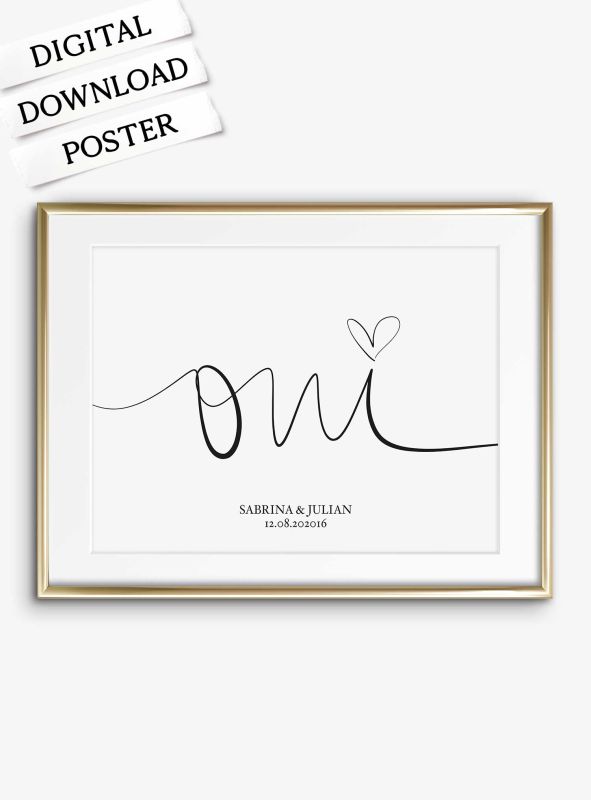 Oui, Personalisiertes Download Poster